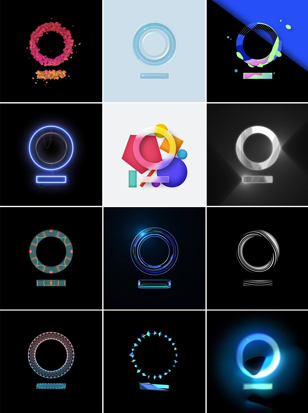 华为鸿蒙品牌LOGO设计形态展示